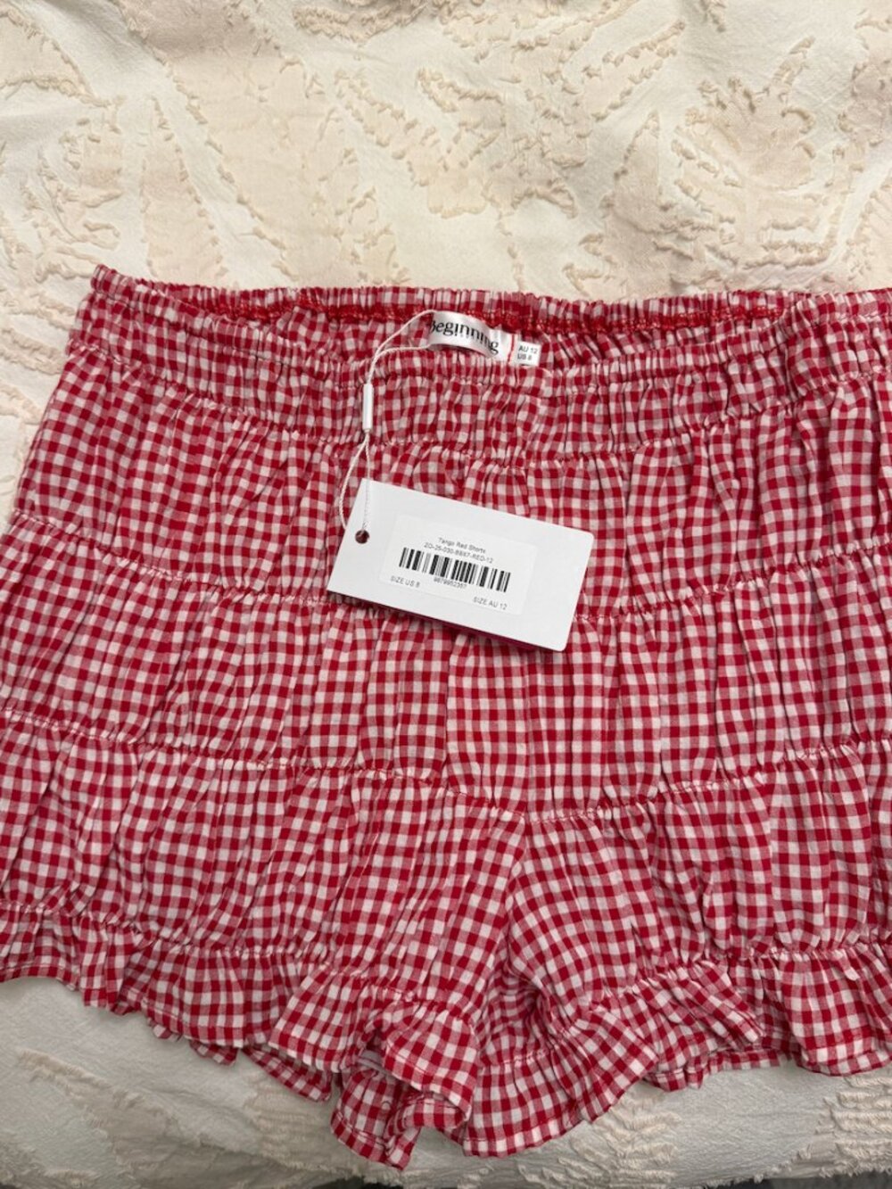 NWT Beginning Boutique Tango shorts in red